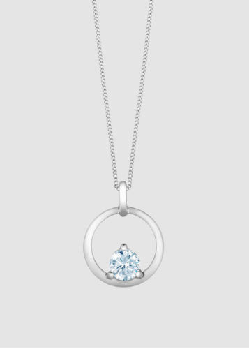 Pendentif en diamant cultivé en laboratoire en or blanc 10 carats