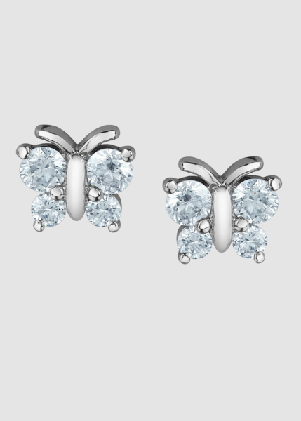Boucles d'oreilles en diamant cultivé en laboratoire en or blanc 10 carats