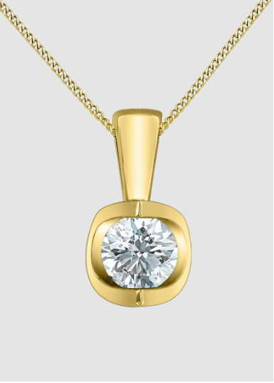 Pendentif en diamant cultivé en laboratoire en or jaune 10 carats