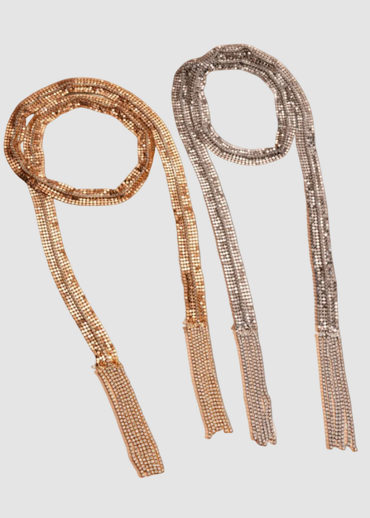 Collier Cravate Cascade de Strass