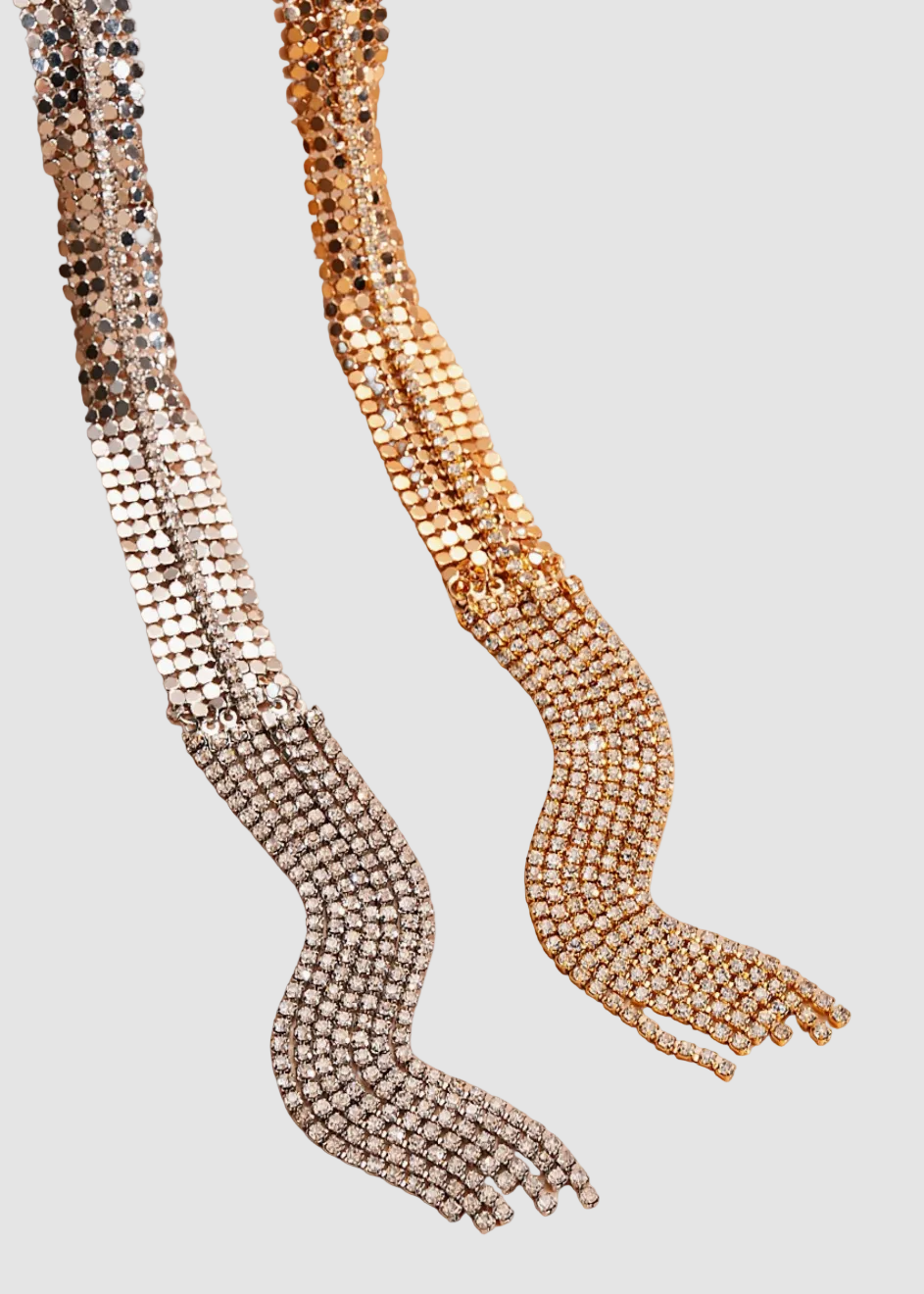 Collier Cravate Cascade de Strass